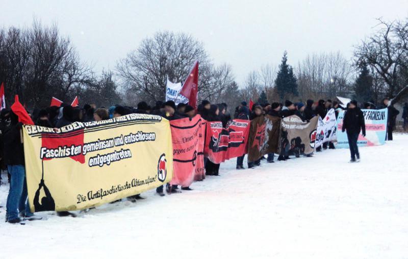 Antifaschistische Blockadeaktion in Pforzheim