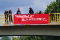 solitranspi an der brücke 'wullenwebersteg'