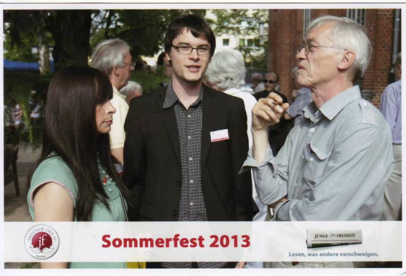 Lion Edler mit Eltern beim Sommerfest der Jungen Freiheit (Juni 2013)