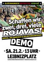 Schaffen wir zwei, drei, viele Rojavas! Demoflyer