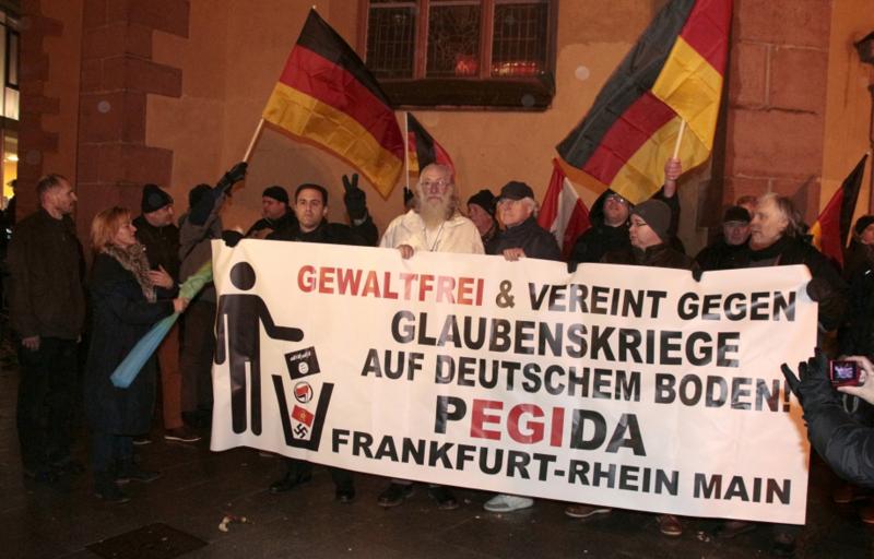 Bangert im Januar 2015 bei Pegida in Frankfurt/Main