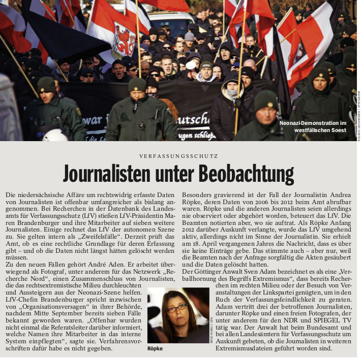 DER SPIEGEL: Journalisten unter Beobachtung