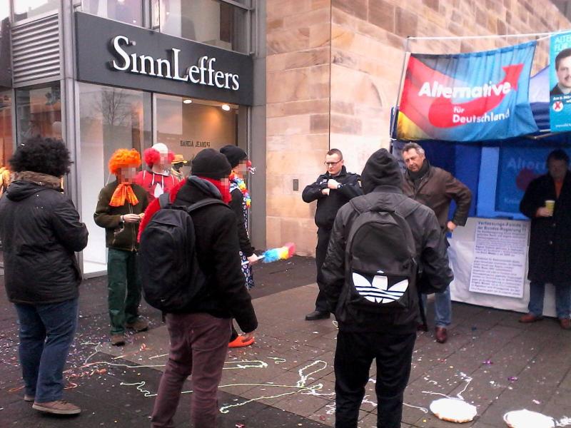 Wahlkampfstand der AfD gestört