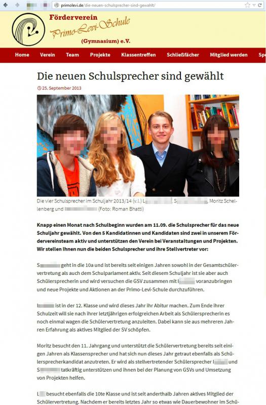 Moritz Schellenberg 2013 bei der Schulsprecher_innenwahl am Primo Levi-Gymnasium