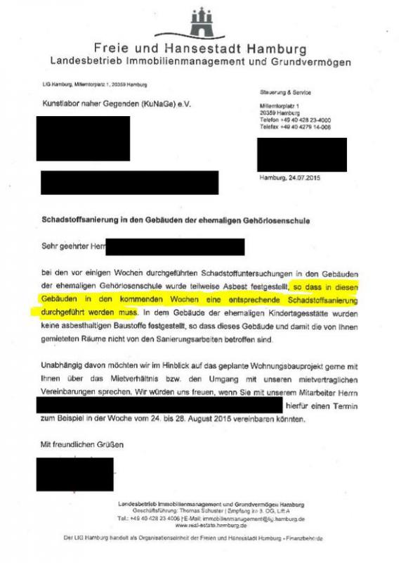 Brief vom LIG. Kein Wort vom Zaun, vom Betreten unseres Geländes, kein Wort vom geplanten Einbruch am Montagmorgen...