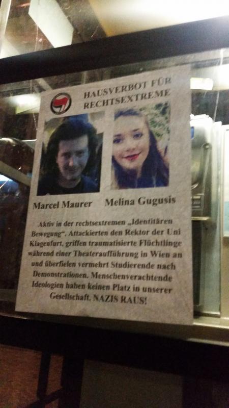 Outing der rechtsextremen „Identitäre“ Marcel Maurer und Melina Gugusis in Villach