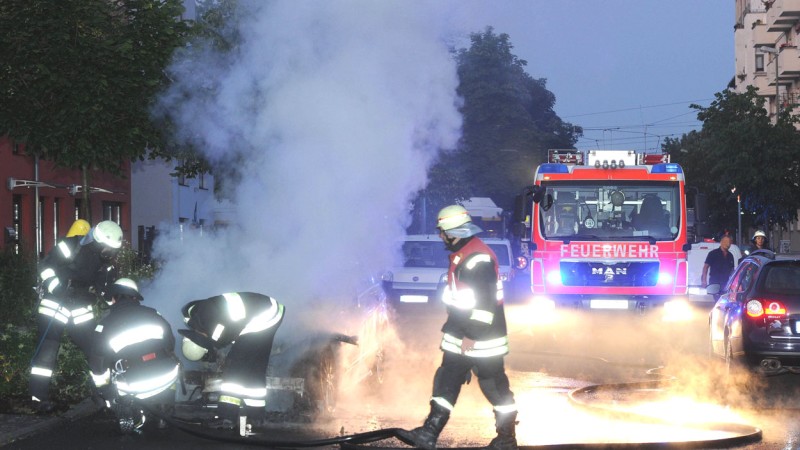 Die Feuerwehr an der Unfallstelle