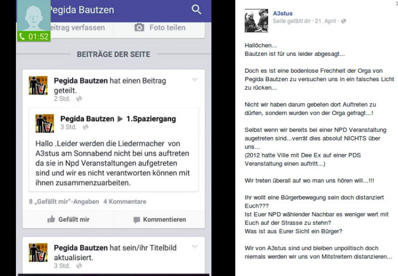 Absage bei Pegida Bautzen wegen NPD Konzert