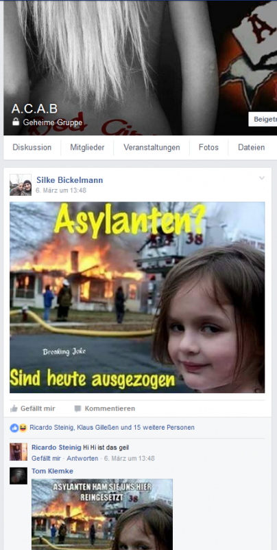 Silke Bickelmann Posting in A.C.A.B. 2