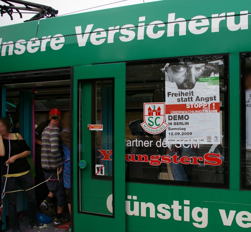 Tram als Demowerbeflaeche.