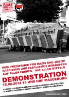 Plakat zur Demonstration am 15.02.2014 in Magdeburg