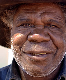 Jeffery Pepperill, an Anmatyerr man who lives with his wife and family at Camel Camp in the Utopia Homelands region © Rusty Stewart