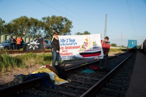 Blockade Urantransport Hamburg 4