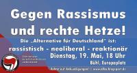 Banner gegen rechte Hetze