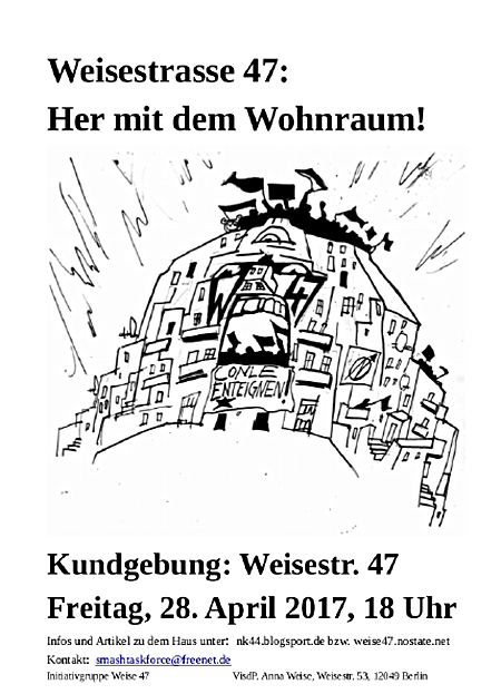 Weisestrasse 47: Her mit dem Wohnraum!