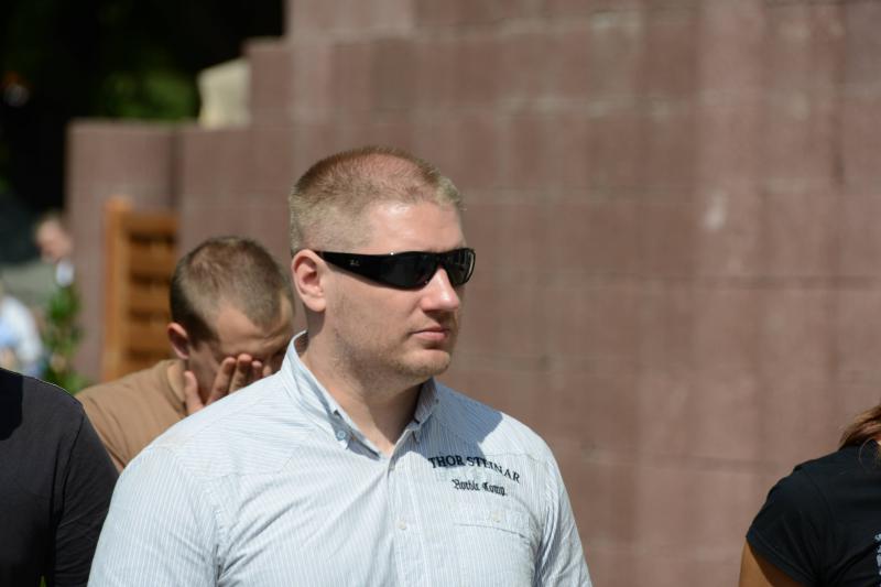 Malte Redeker beim Naziaufmarsch in Bad Nenndorf am 04.08.2012