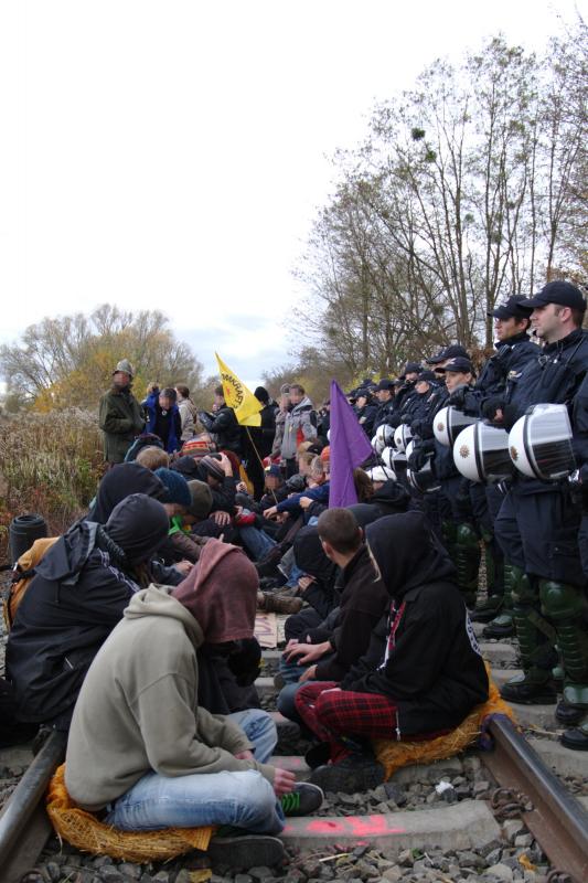 Blockade der Schienen bei Berg