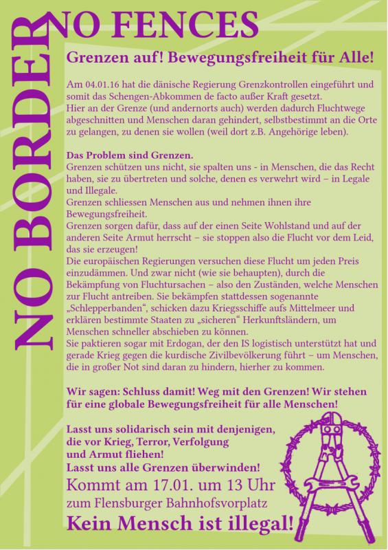 Flyer Rückseite: No Fences