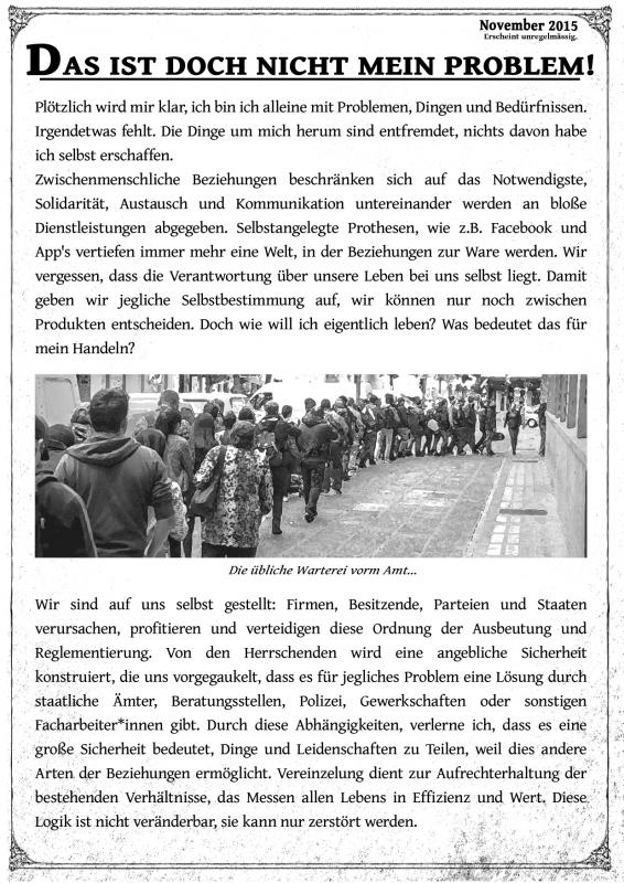 Flyer front- Das ist doch nicht mein Problem