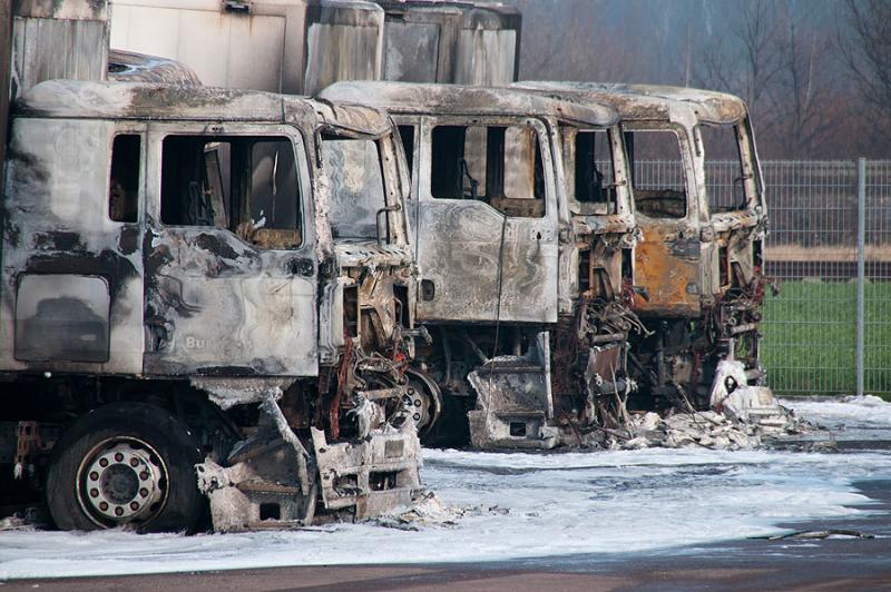 Leipzig: Bundeswehr LKW ausgebrannt