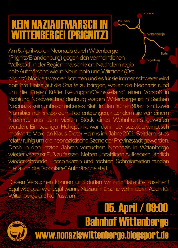 Flyer No Pasaran Rückseite