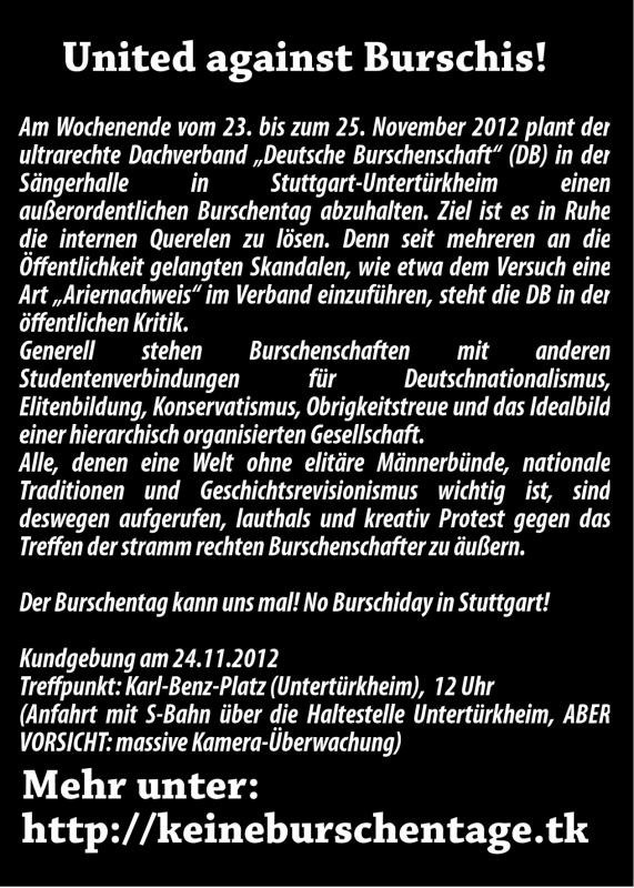 Burschis? Nein, danke! - Flyer Rückseite