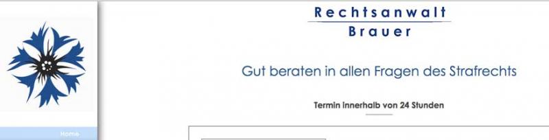 Florales Design: rechtes Erkennungszeichen auf der Anwalts-Homepage. Screenshot