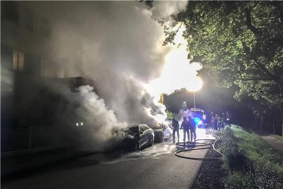 In der Tübinger Fürststraße brannten in der Nacht zum Montag drei Autos 