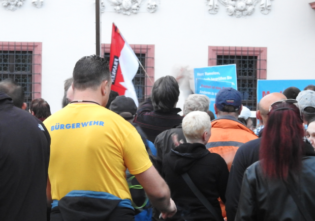 „Bürgerwehr“-Mitglieder in der AfD-Demonstration am 16. September 2015 in Erfurt