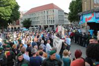 Der Protest inmitten der Kundgebung