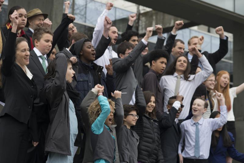 The youth plaintiffs at a court hearing in March