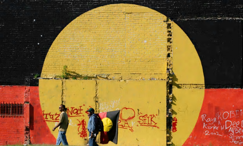 Aboriginal colours on a Sydney wall