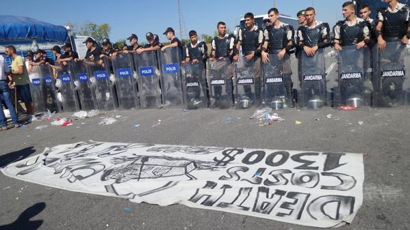 Police blocking the way